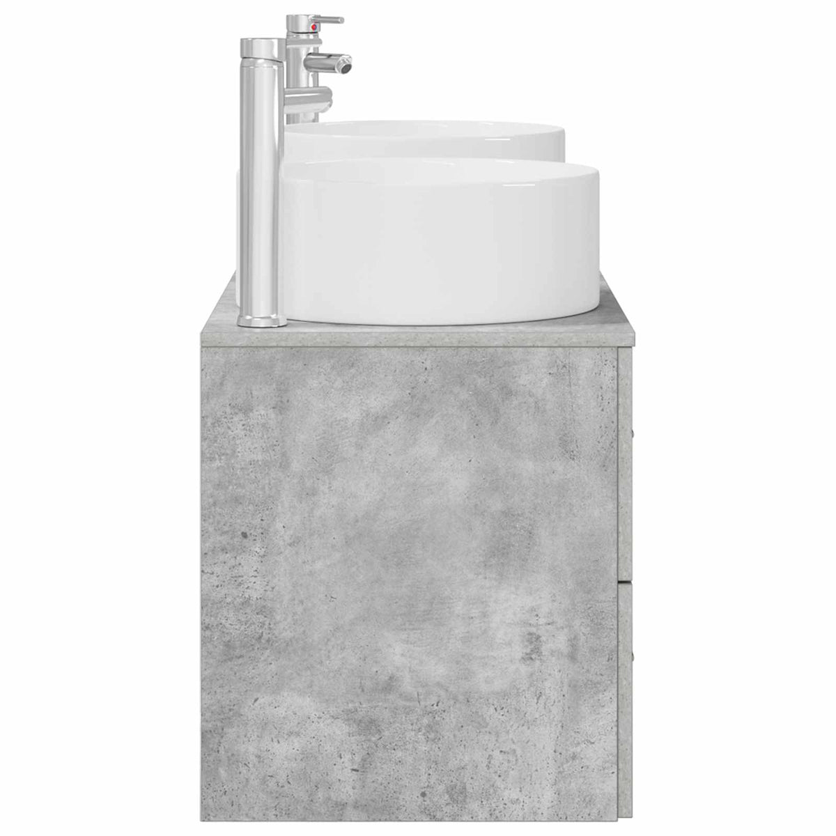 vidaXL Bathroom Furniture Set 3 pcs Concrete Grey 129 x 44.5 x 80 cm 6