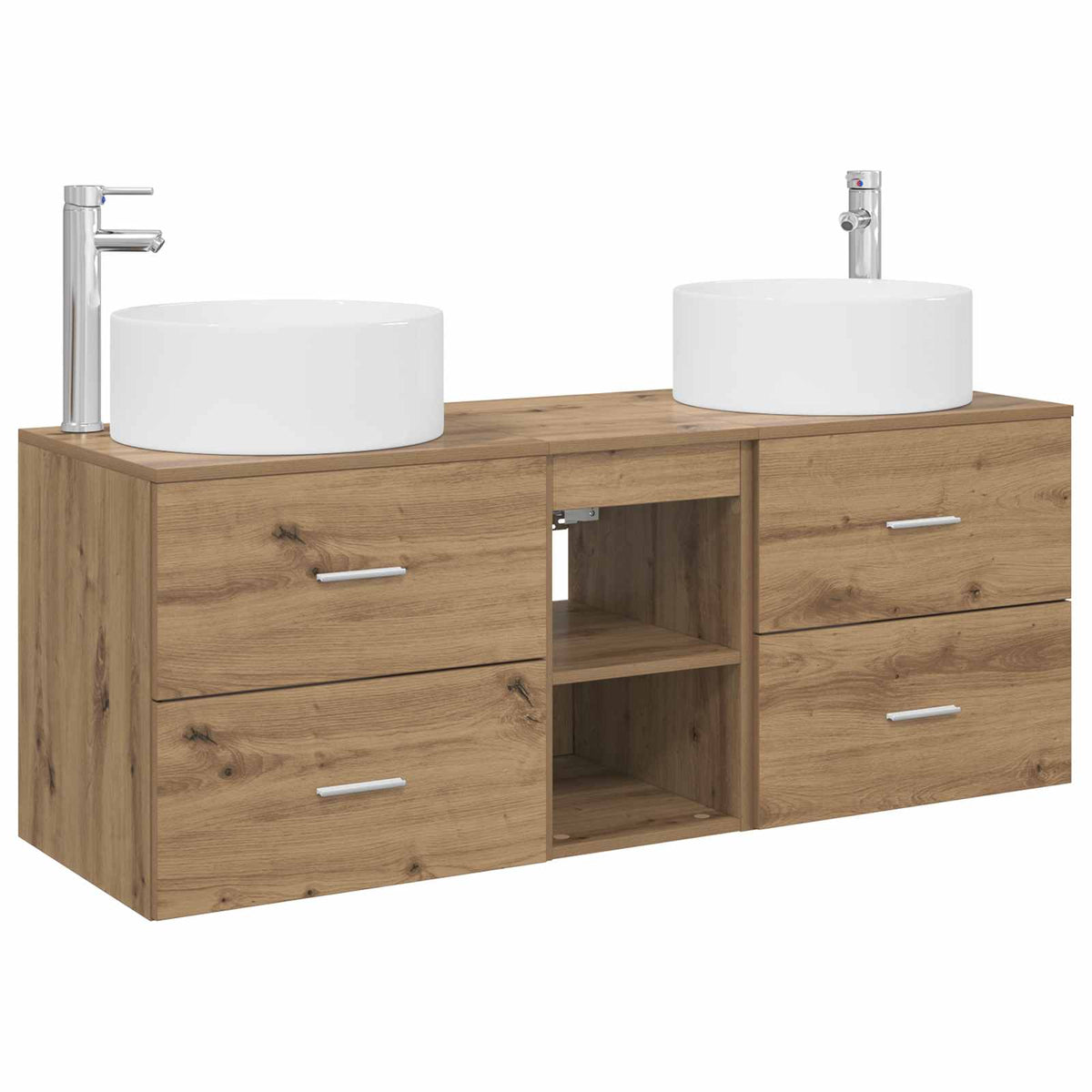 vidaXL Bathroom Furniture Set 3 pcs Artisan Oak 129 x 44.5 x 80 cm 2