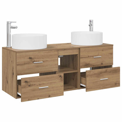 vidaXL Bathroom Furniture Set 3 pcs Artisan Oak 129 x 44.5 x 80 cm 4
