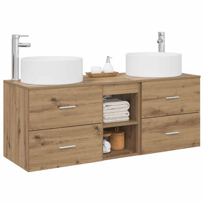 vidaXL Bathroom Furniture Set 3 pcs Artisan Oak 129 x 44.5 x 80 cm 3