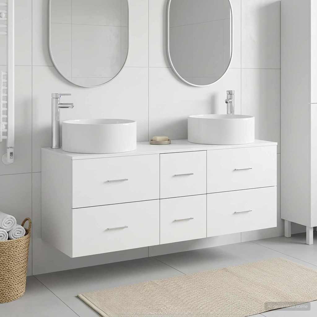 vidaXL Bathroom Furniture Set 3 pcs White 49.5 x 44.5 x 65.5 cm 1