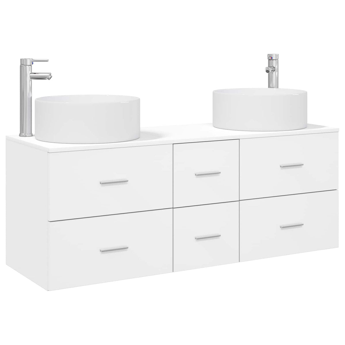 vidaXL Bathroom Furniture Set 3 pcs White 49.5 x 44.5 x 65.5 cm 2