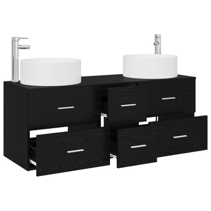 vidaXL Bathroom Furniture Set 3 pcs Black 49.5 x 44.5 x 65.5 cm 3