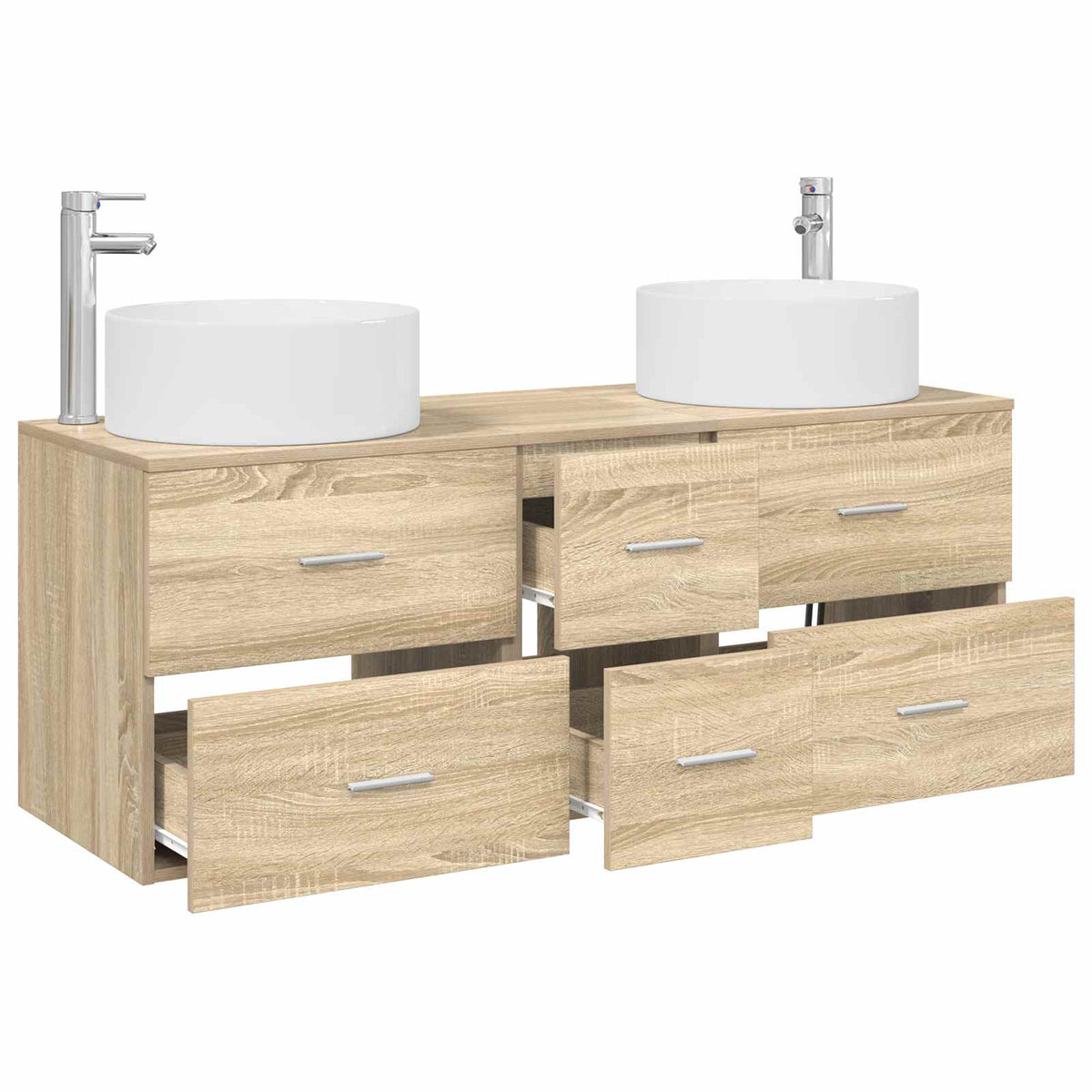 vidaXL Bathroom Furniture Set 3 pcs Sonoma Oak 49.5 x 44.5 x 65.5 cm 3