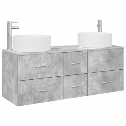 Bathroom Cabinet Set 3 pcs 129 x 44.5 x 80 cm Concrete grey