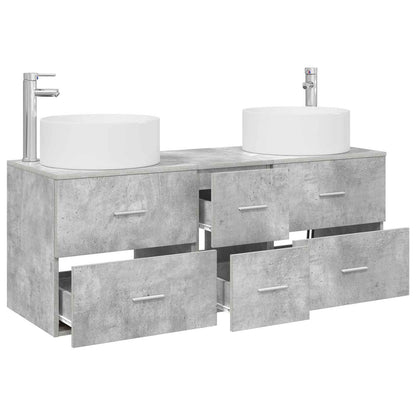 Bathroom Cabinet Set 3 pcs 129 x 44.5 x 80 cm Concrete grey