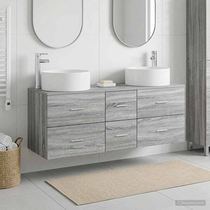 vidaXL Bathroom Furniture Set 3 pcs Grey Sonoma 49.5 x 44.5 x 65.5 cm 1