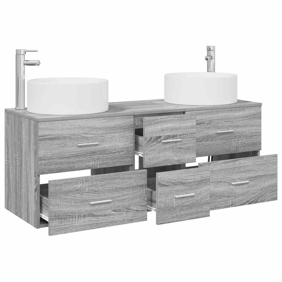 vidaXL Bathroom Furniture Set 3 pcs Grey Sonoma 49.5 x 44.5 x 65.5 cm 3