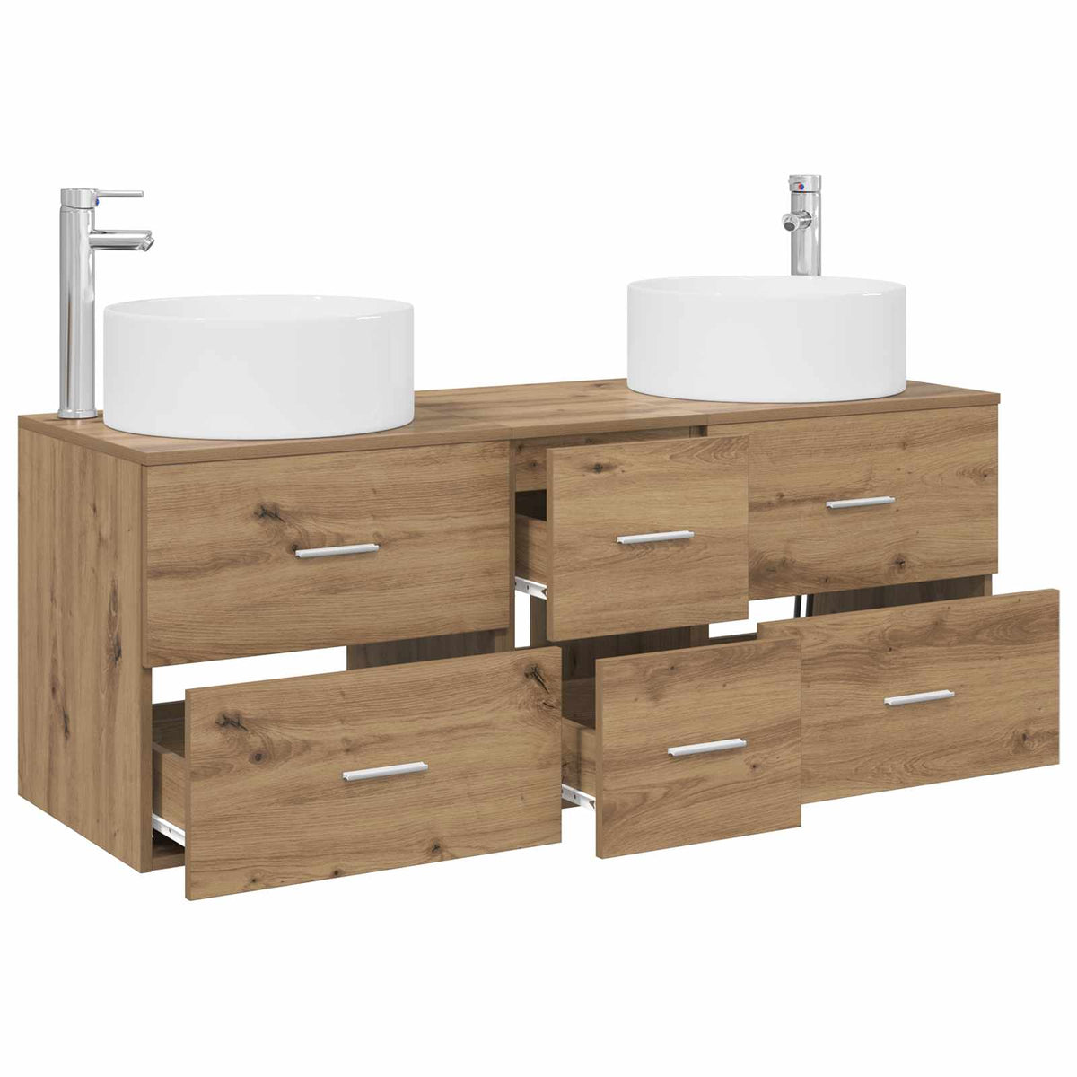 vidaXL Bathroom Furniture Set 3 pcs Artisan Oak 49.5 x 44.5 x 65.5 cm 3