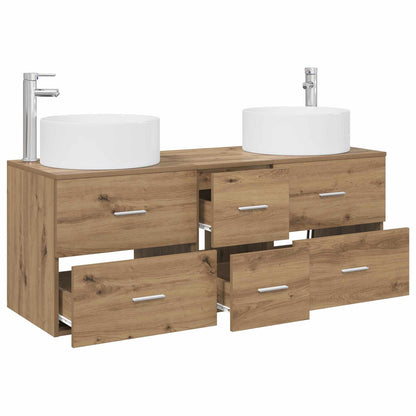 Bathroom Cabinet Set 3 pcs 129 x 44.5 x 80 cm Artisan oak