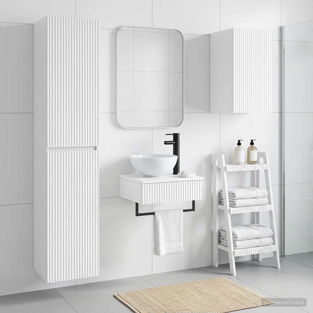 vidaXL Bathroom Furniture Set 3 pcs High Gloss White 1