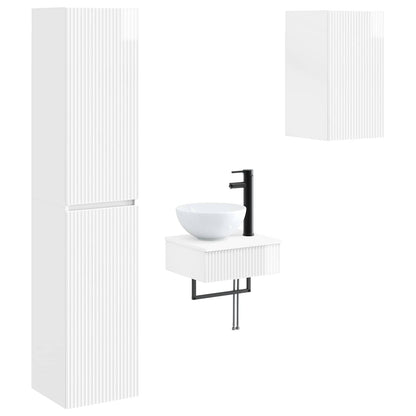 vidaXL Bathroom Furniture Set 3 pcs High Gloss White 2