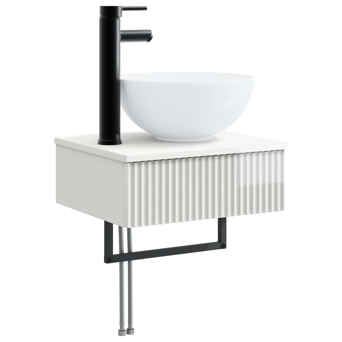 vidaXL Bathroom Furniture Set 3 pcs High Gloss White 4