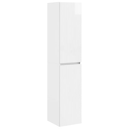 vidaXL Bathroom Furniture Set 3 pcs High Gloss White 6