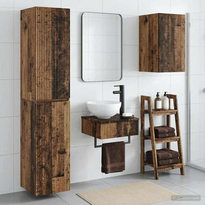 vidaXL Bathroom Furniture Set 3 pcs Old Wood 33 x 34.5 x 160 cm 1