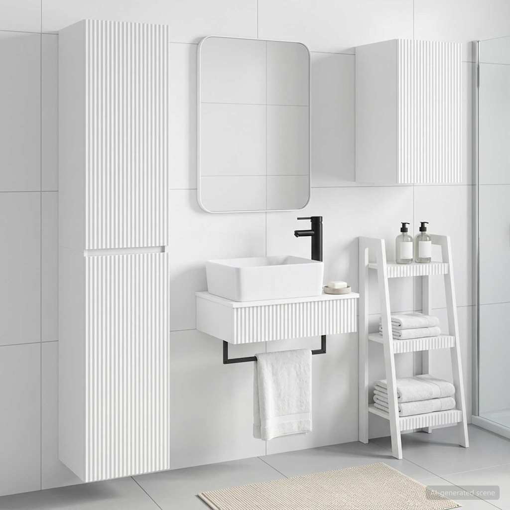 vidaXL Bathroom Furniture Set 3 pcs White 33 x 34.5 x 160 cm 1