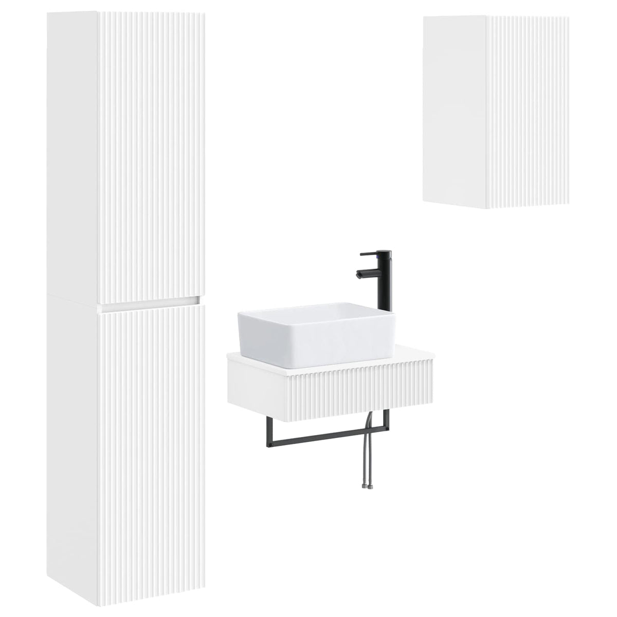 vidaXL Bathroom Furniture Set 3 pcs White 33 x 34.5 x 160 cm 2