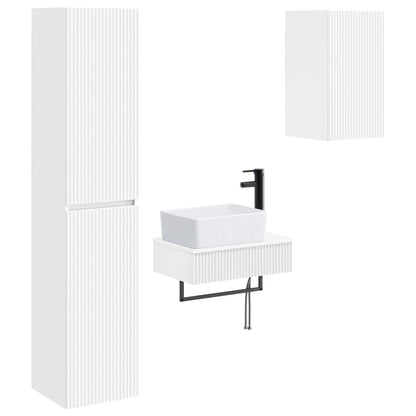 vidaXL Bathroom Furniture Set 3 pcs White 33 x 34.5 x 160 cm 2