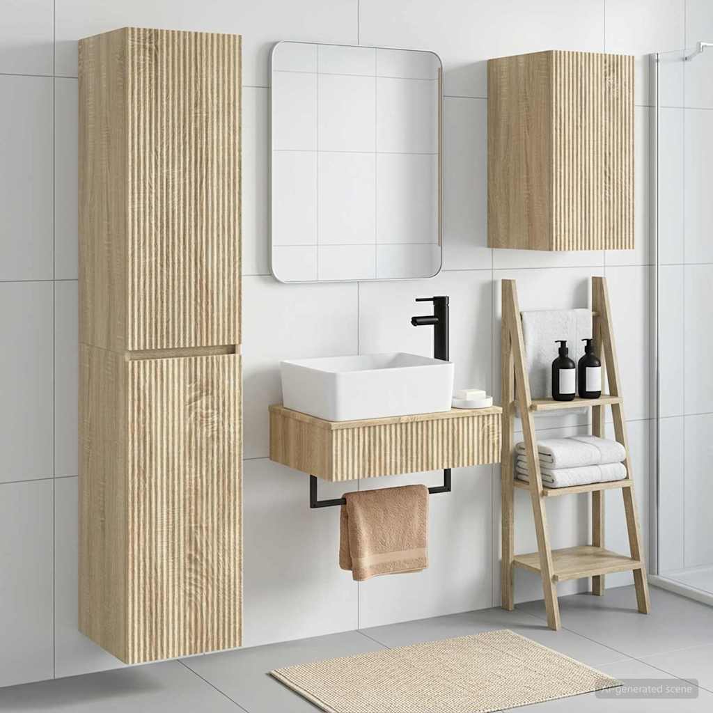 vidaXL Bathroom Furniture Set 3 pcs Sonoma Oak 33 x 34.5 x 160 cm 1