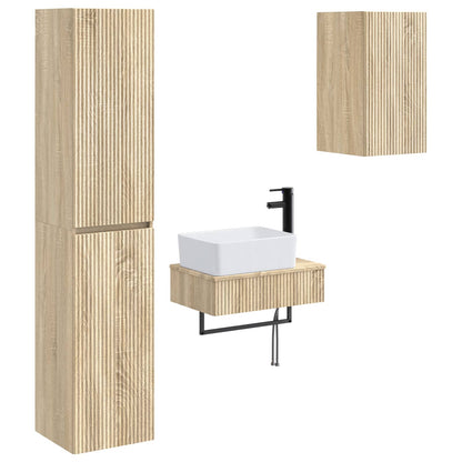 vidaXL Bathroom Furniture Set 3 pcs Sonoma Oak 33 x 34.5 x 160 cm 2