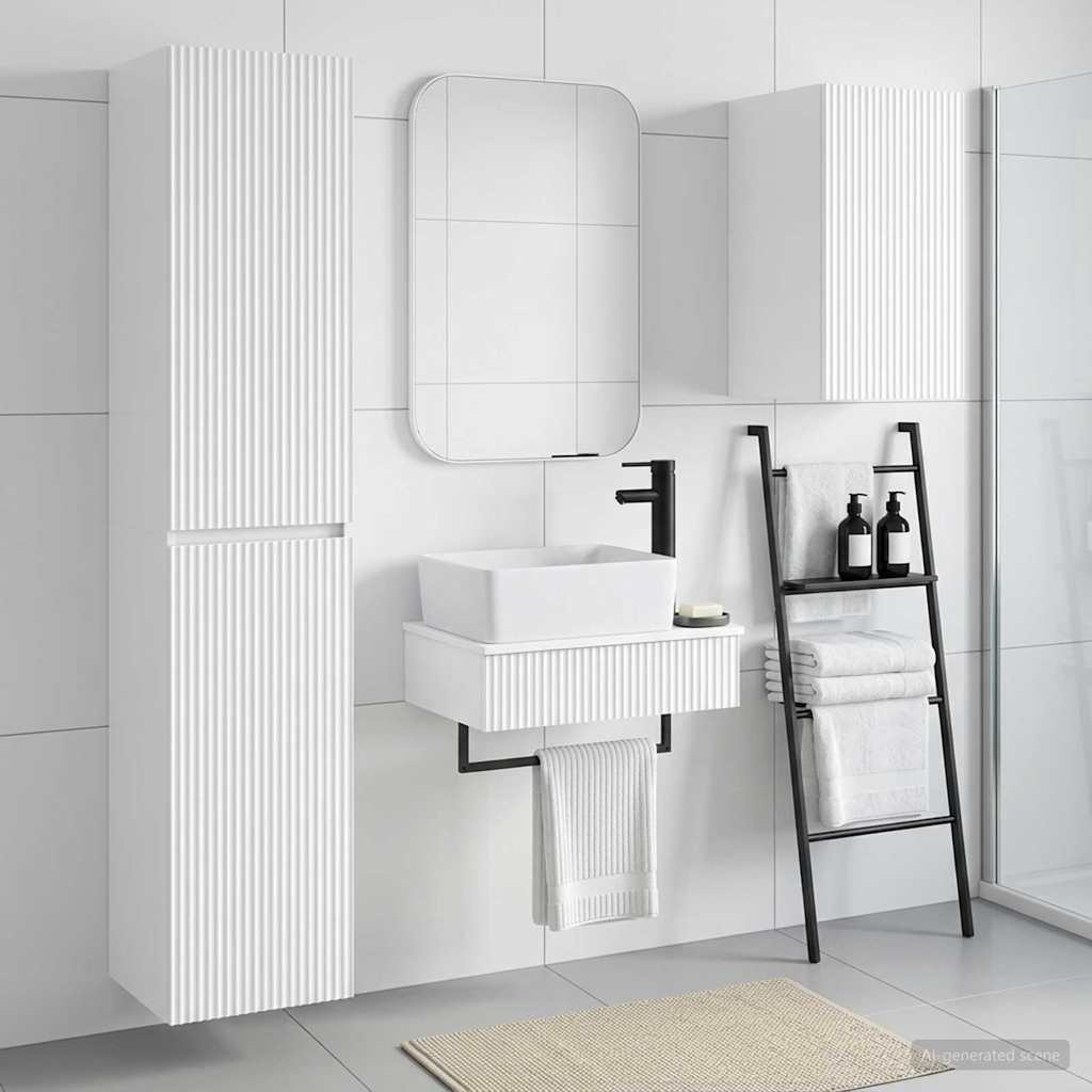 vidaXL Bathroom Furniture Set 3 pcs High Gloss White 1
