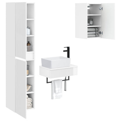 vidaXL Bathroom Furniture Set 3 pcs High Gloss White 3