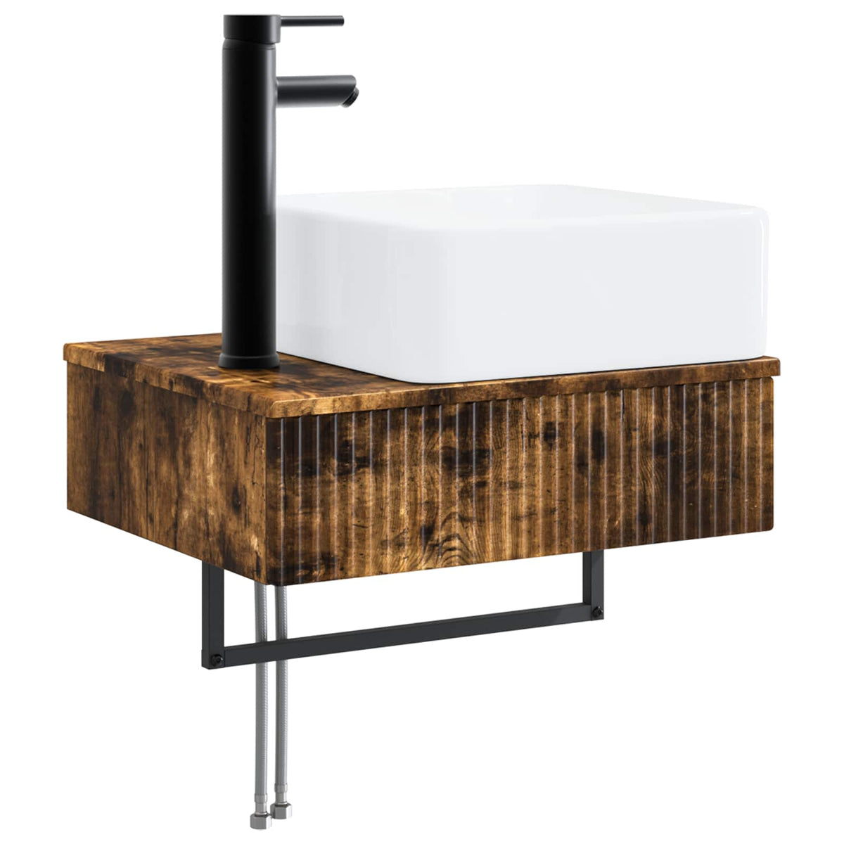 vidaXL Bathroom Furniture Set 3 pcs Smoked Oak 33 x 34.5 x 160 cm 4