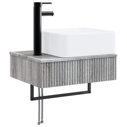 vidaXL Bathroom Furniture Set 3 pcs Grey Sonoma 33 x 34.5 x 160 cm 4