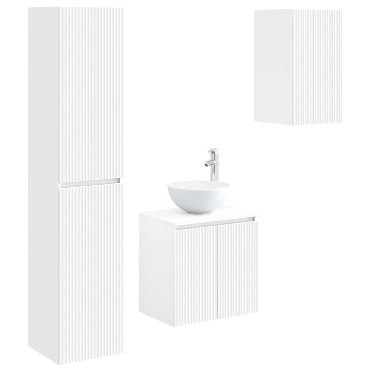 vidaXL Bathroom Furniture Set 3 pcs White 33 x 34.5 x 160 cm 2