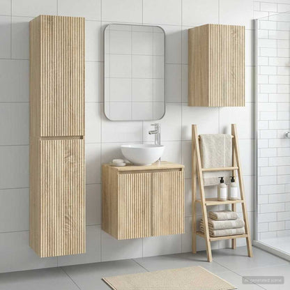 vidaXL Bathroom Furniture Set 3 pcs Sonoma Oak 33 x 34.5 x 160 cm 1