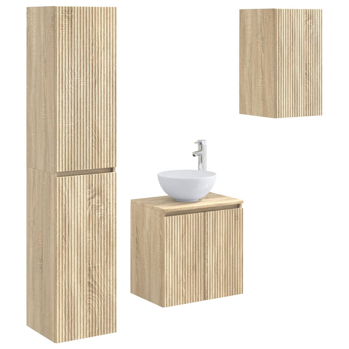 vidaXL Bathroom Furniture Set 3 pcs Sonoma Oak 33 x 34.5 x 160 cm 2