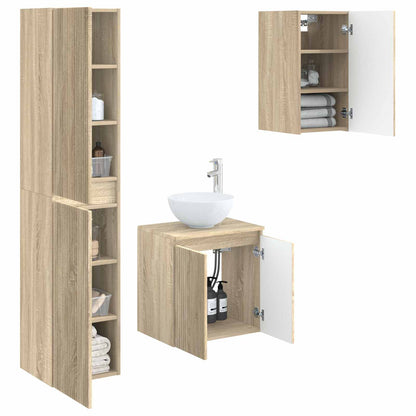 vidaXL Bathroom Furniture Set 3 pcs Sonoma Oak 33 x 34.5 x 160 cm 3