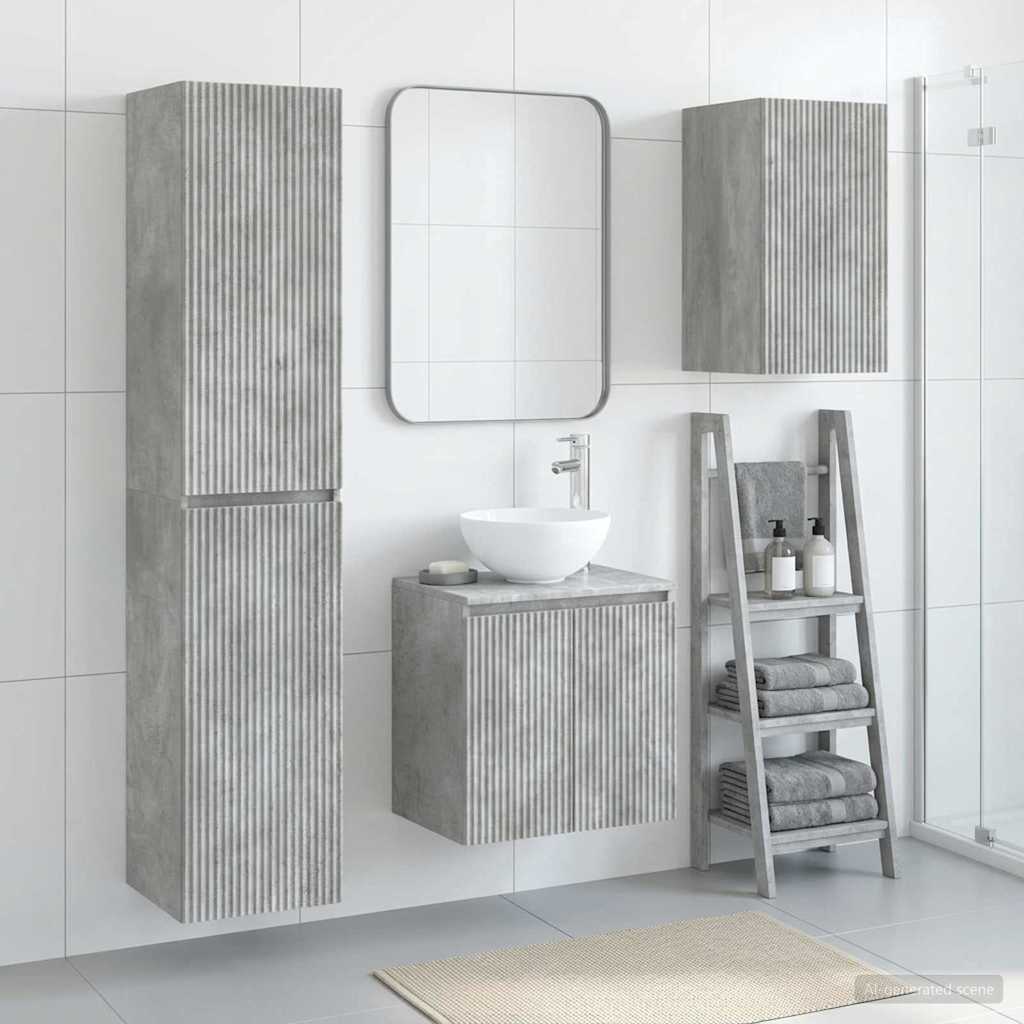 vidaXL Bathroom Furniture Set 3 pcs Concrete Grey 33 x 34.5 x 160 cm 1