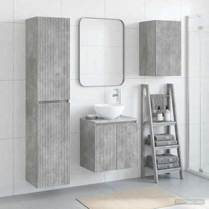 vidaXL Bathroom Furniture Set 3 pcs Concrete Grey 33 x 34.5 x 160 cm 1