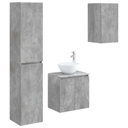 vidaXL Bathroom Furniture Set 3 pcs Concrete Grey 33 x 34.5 x 160 cm 2