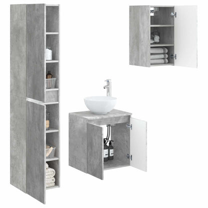 vidaXL Bathroom Furniture Set 3 pcs Concrete Grey 33 x 34.5 x 160 cm 3