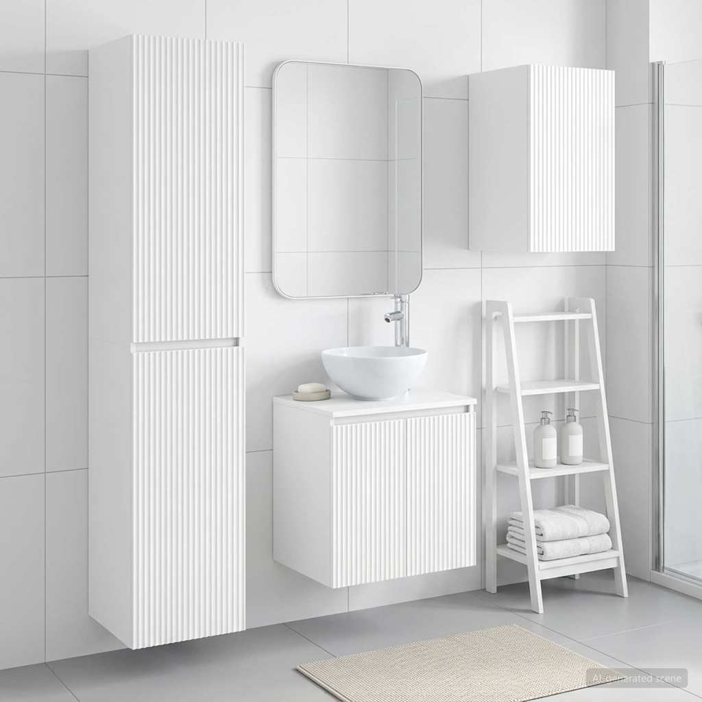 vidaXL Bathroom Furniture Set 3 pcs High Gloss White 1