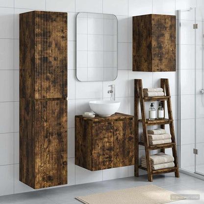 vidaXL Bathroom Furniture Set 3 pcs Smoked Oak 33 x 34.5 x 160 cm 1