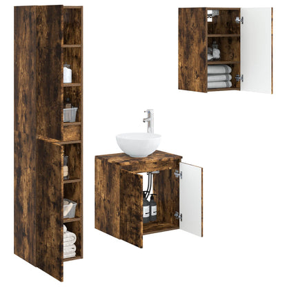 vidaXL Bathroom Furniture Set 3 pcs Smoked Oak 33 x 34.5 x 160 cm 3