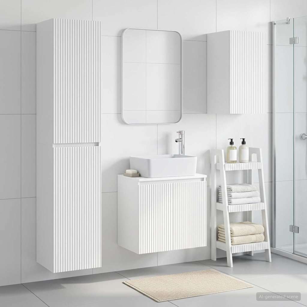 vidaXL Bathroom Furniture Set 3 pcs White 33 x 34.5 x 160 cm 1