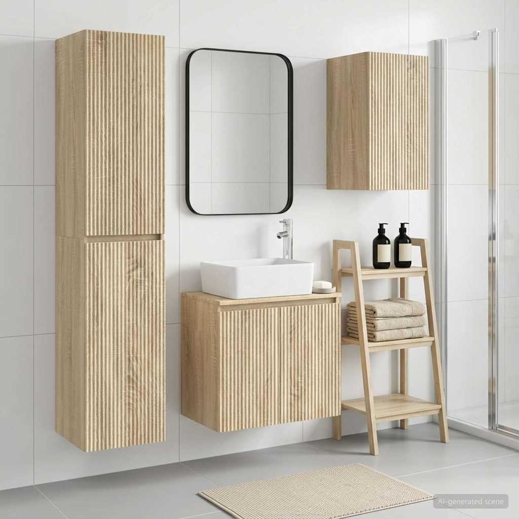 vidaXL Bathroom Furniture Set 3 pcs Sonoma Oak 33 x 34.5 x 160 cm 1