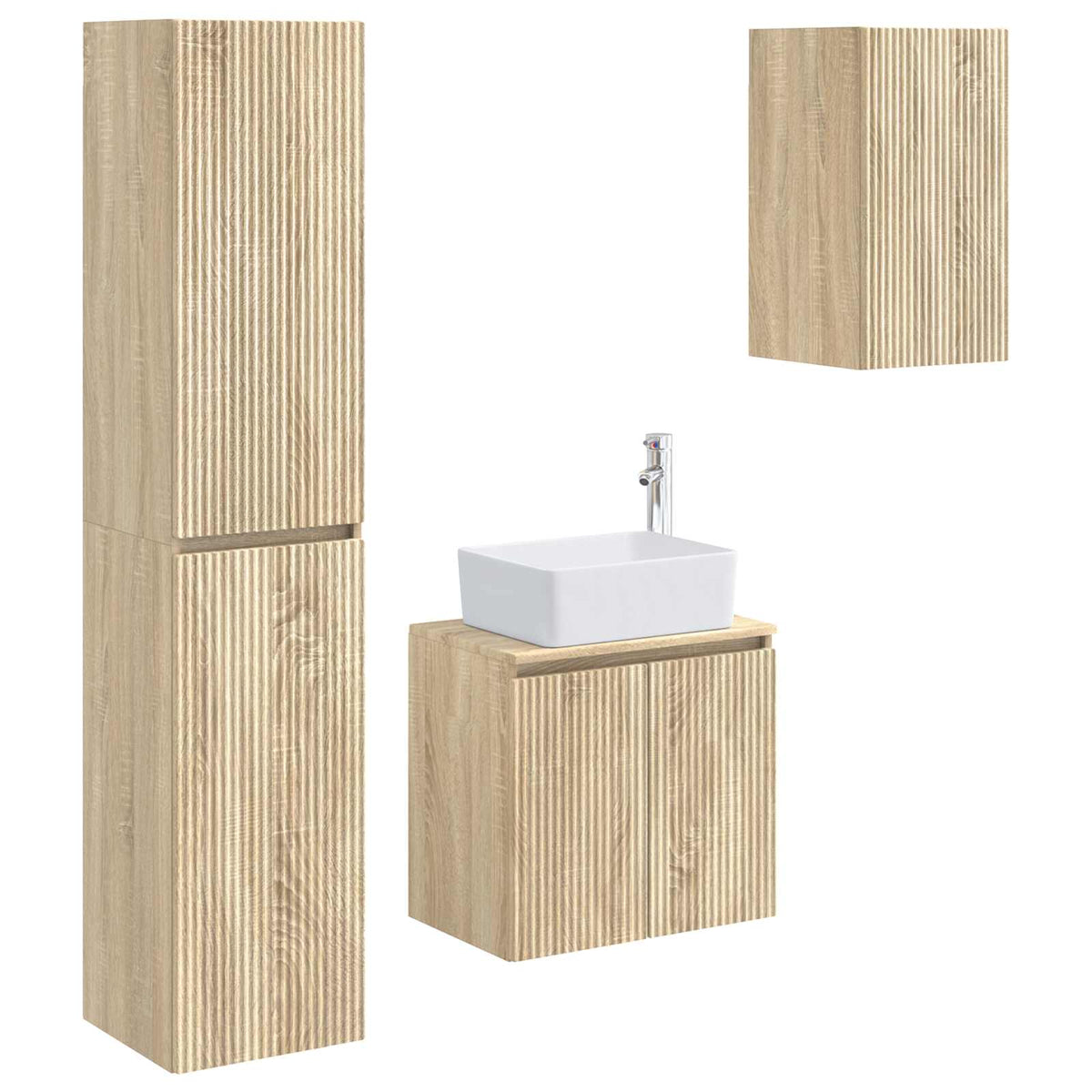 vidaXL Bathroom Furniture Set 3 pcs Sonoma Oak 33 x 34.5 x 160 cm 2