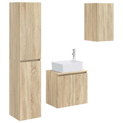 vidaXL Bathroom Furniture Set 3 pcs Sonoma Oak 33 x 34.5 x 160 cm 2