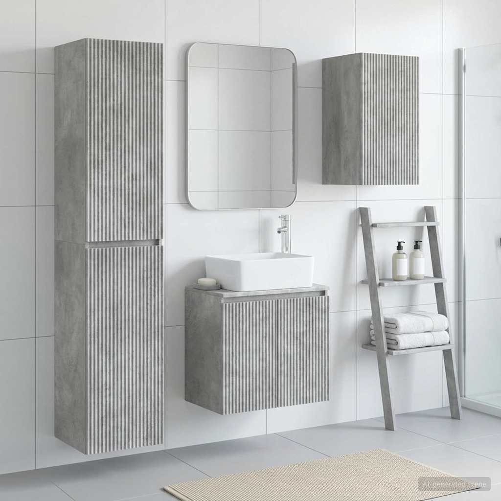 vidaXL Bathroom Furniture Set 3 pcs Concrete Grey 33 x 34.5 x 160 cm 1