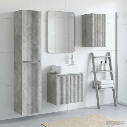 vidaXL Bathroom Furniture Set 3 pcs Concrete Grey 33 x 34.5 x 160 cm 1