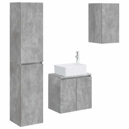 vidaXL Bathroom Furniture Set 3 pcs Concrete Grey 33 x 34.5 x 160 cm 2