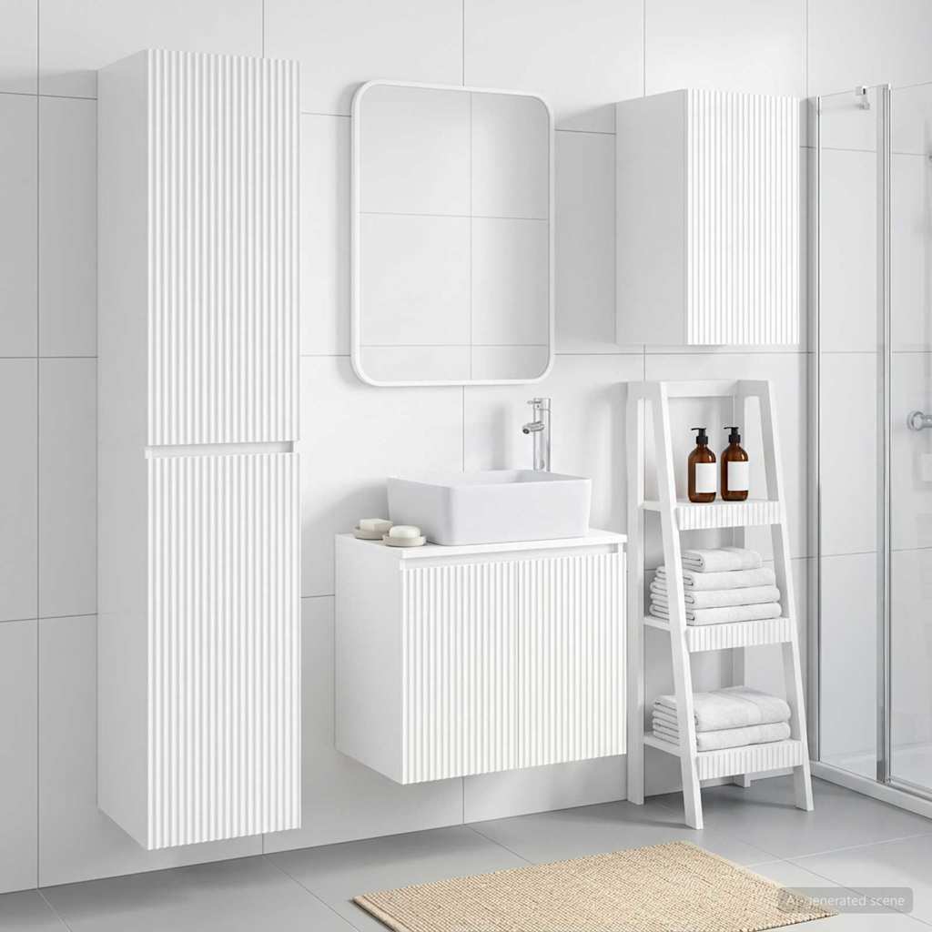vidaXL Bathroom Furniture Set 3 pcs High Gloss White 1