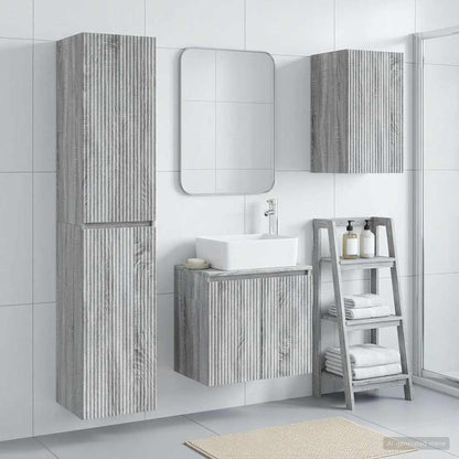 vidaXL Bathroom Furniture Set 3 pcs Grey Sonoma 33 x 34.5 x 160 cm 1