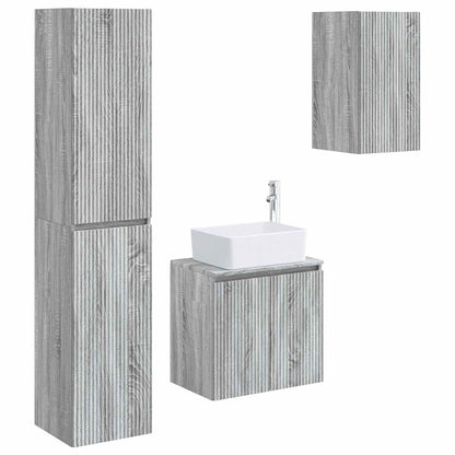 vidaXL Bathroom Furniture Set 3 pcs Grey Sonoma 33 x 34.5 x 160 cm 2