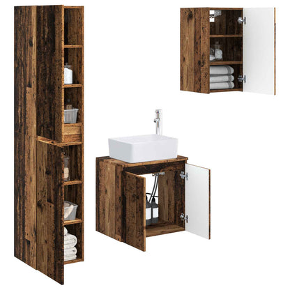 vidaXL Bathroom Furniture Set 3 pcs Old Wood 33 x 34.5 x 160 cm 3